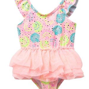 Nicole Miller – Metallic Dot Tutu Swimsuit NEW